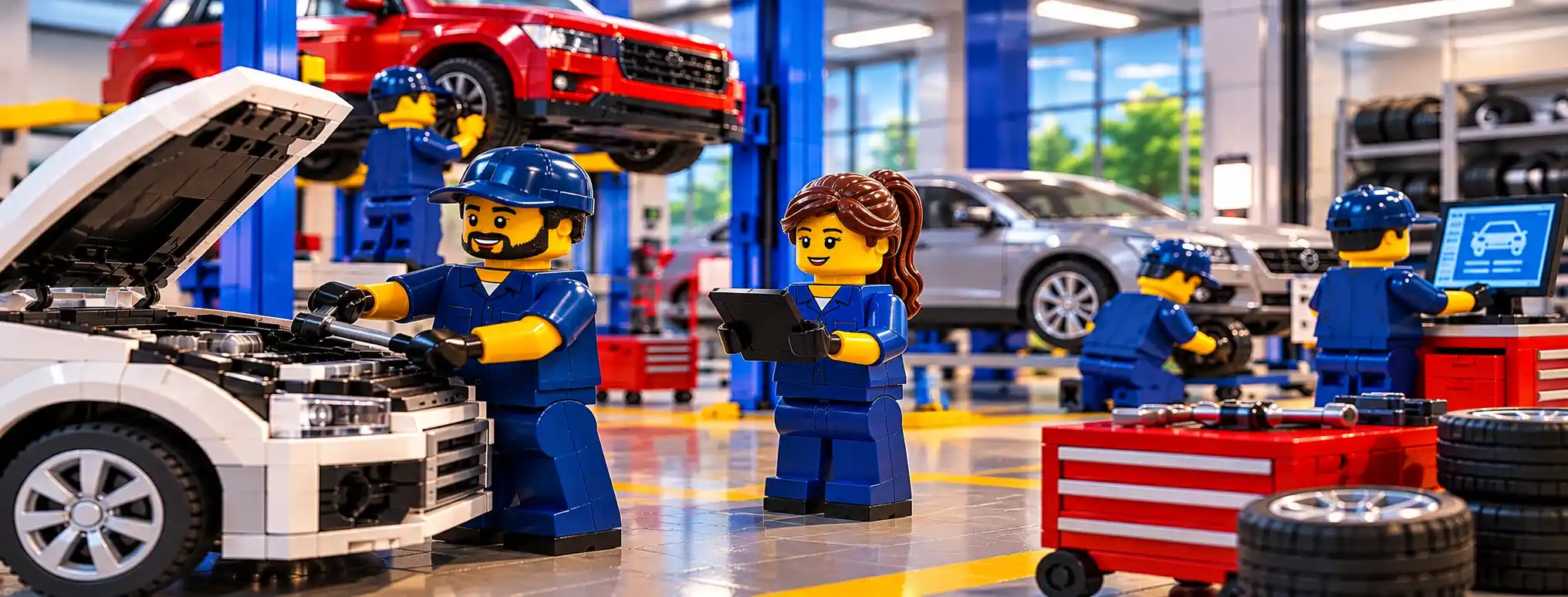 LEGO Auto Garage Workshop Diorama