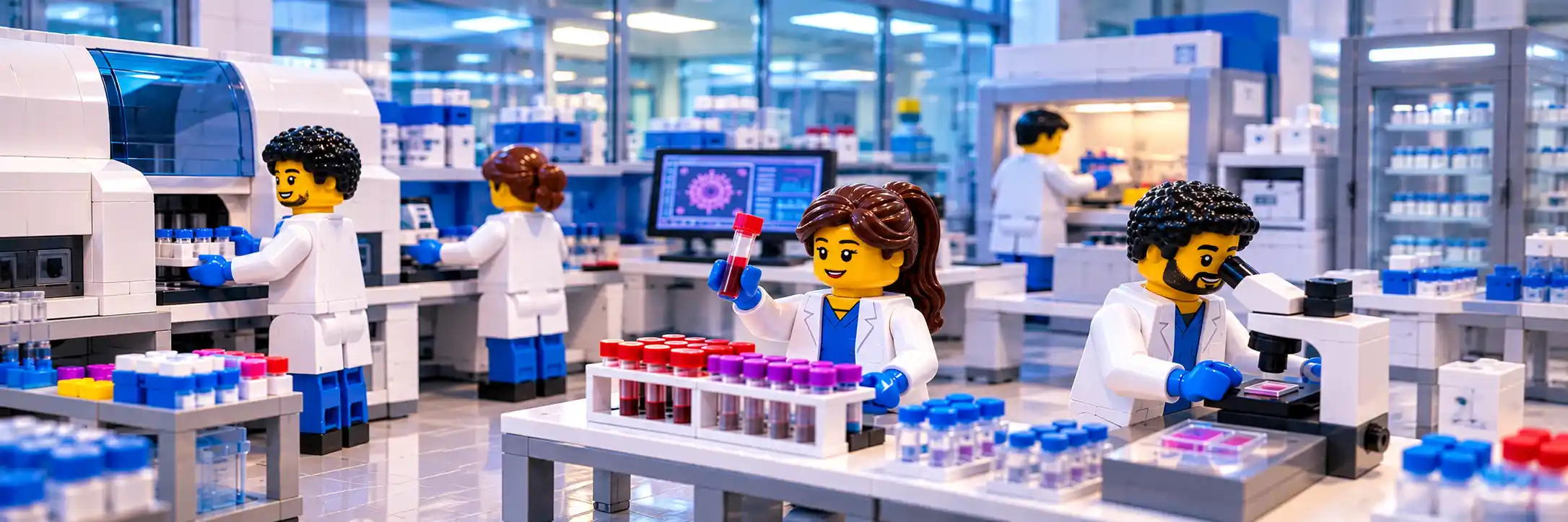 LEGO Scientists in a Futuristic Laboratory